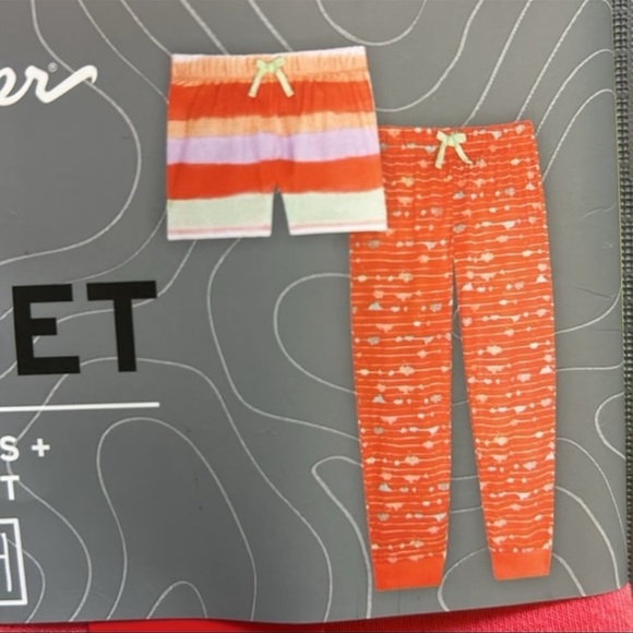 Eddie Bauer Girls Sleepwear Set 4 piece 2 Tops 1 Shorts 1 PJ Pants - Picture 4 of 6